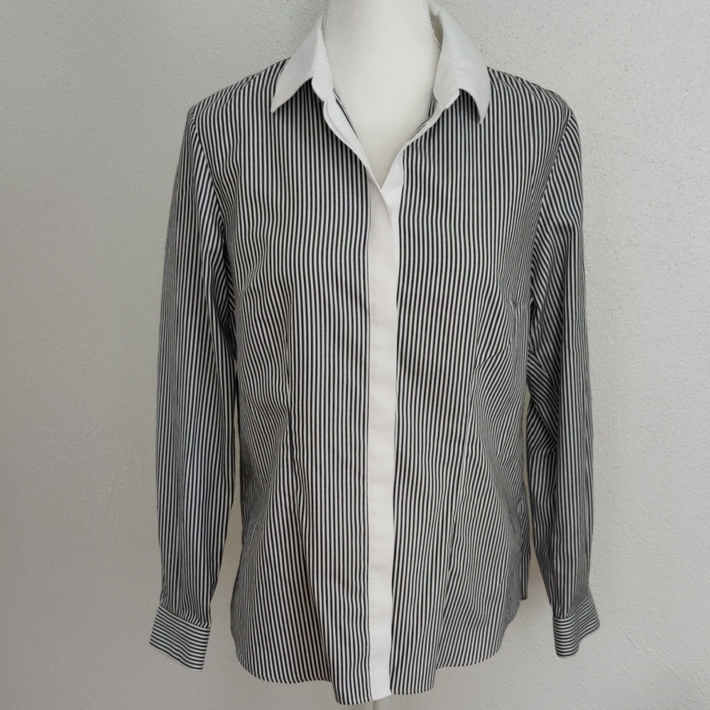 Preppy Striped Button Down Shirt